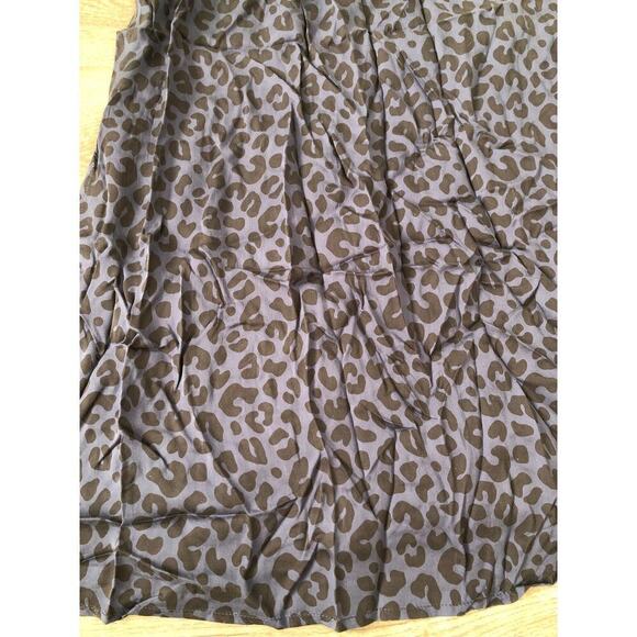 Marine Layer Ryan Skirt Side Slit Slip Midi Cheetah Animal Print Blue NWT Size 2 - Picture 5 of 10